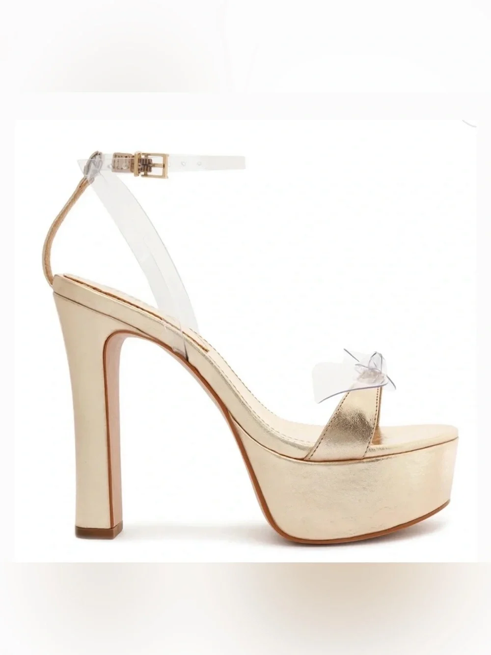 Schutz Elyda Platform Sandal 7.5 Gold